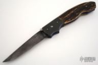 Damascus and Stag Linerlock