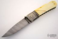 Large Damascus & Ivory Lockback