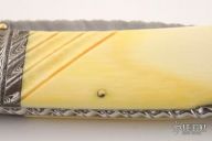 Large Damascus & Ivory Lockback