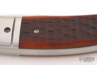 Peachseed Jigged Amber Bone Clip Point Linerlock