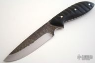 Jigged Buffalo Horn  Neck Knife - Hand Forged (W)