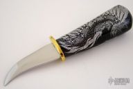 Scrimshawed Chief & Wolf - Buffalo Horn # MO 862