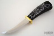 Scrimshawed Indian & Eagle - Buffalo Horn #SB 860