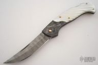 Small Damascus & Pearl Persian Lockback