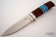 Leather & Turquoise Drop Point Hunter