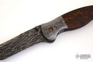 Custom H-XT Damascus & Desert Ironwood Linerlock