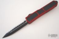 106-12-R Makora Red D/E Full Serrated Edge OTF Black Tactical
