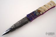 Damascus & Mammoth Tooth Dagger Style - Automatic