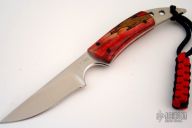 #2117 - Black and Red Spalted Maple Belt Knife