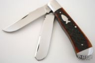 Double Trapper - Amber Peachseed Jig Bone Slipjoint