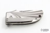 Small Damascus Flipper w/ Titanium Tooth Pick