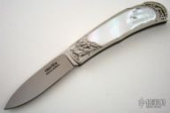 Engraved Interframe - Mother of Pearl Lockback