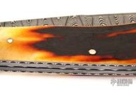 Double Trapper - Damascus & Amber Stag
