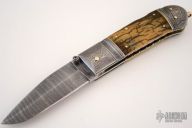 Gents Hunter/Fighter - Damascus & Fossil Mastodon