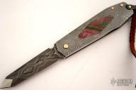 Damascus & Black Lip Pearl Lockback