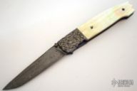 Damascus & Gold Lip Pearl Folder