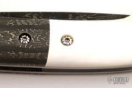 Damascus & Gold Lip Pearl Folder