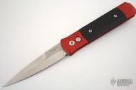 Godfather - Red Handle / G10 Inlay / Satin Plain Edge