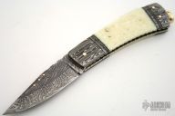Damascus & Walrus Ivory Lockback
