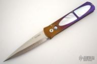 Godfather Custom - Hand Ground / Anodized Titanium w/ Pearl Inlays