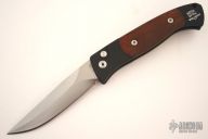 Brend Auto #2 1206-C - Black Handle w/ Cocobolo / Satin Plain Edge