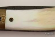 Damascus & Gold Lip Pearl Folder