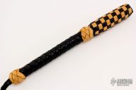 8" Black/Brown Leather Springloaded Blackjack w/ Strap