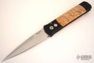 GODFATHER 906 Black & Maple Burl Handle / Satin Blade