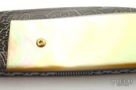 Damascus & Gold Lip Pearl Folder