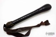 9" Black Leather Springloaded Blackjack w/ Strap