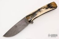 "FR" Linerlock Flipper - Damascus and Mammoth