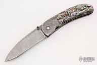 Abalone and Damascus Linerlock