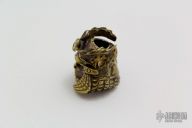 Ancient Samurai Mask - Bronze Bead