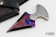 Blued Damascus Push Dagger