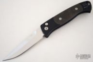 Brend Auto #2 1204-MIR - Black Handle w/ Carbon Fiber / Mirror Polished