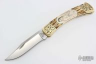 Buck 110 - Engraved and Scrimshawed Mammoth Ivory