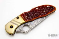 C11JBB Delica Damascus - Burnt Jigged Bone