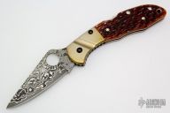 C11JBOP Delica Damascus - Amber Jigged Bone