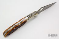 C11JBOP Delica Damascus - Amber Jigged Bone