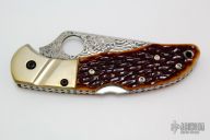 C11JBOP Delica Damascus - Amber Jigged Bone