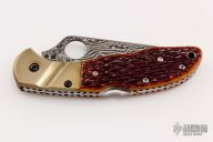 C11JBOP Delica Damascus - Amber Jigged Bone