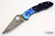 C11JBOP Delica Damascus - Blue Jigged Bone