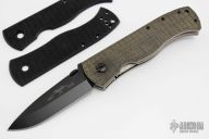 CQC-7A Black Waveless - Custom Black Micarta Grid Scales