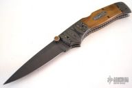 Damascus & Mastodon Ivory D/A Lockback (#0104)