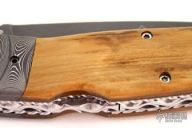 Damascus & Mastodon Ivory D/A Lockback (#0104)