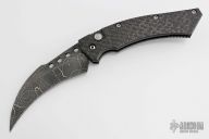 Damascus & Carbon Fiber Hawk #004