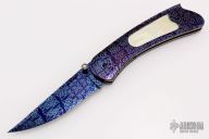 Damascus & Gold Lip Pearl Folder