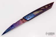 Damascus and Black Lip Pearl Linerlock