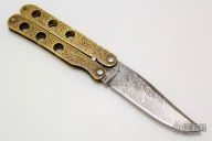 Damascus and Brass Balisong