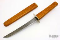 Damascus and Curly Maple Tanto